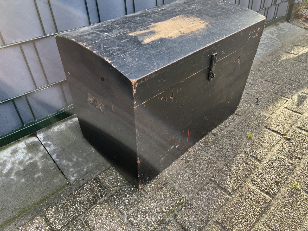 Houten kist zwart Antiek