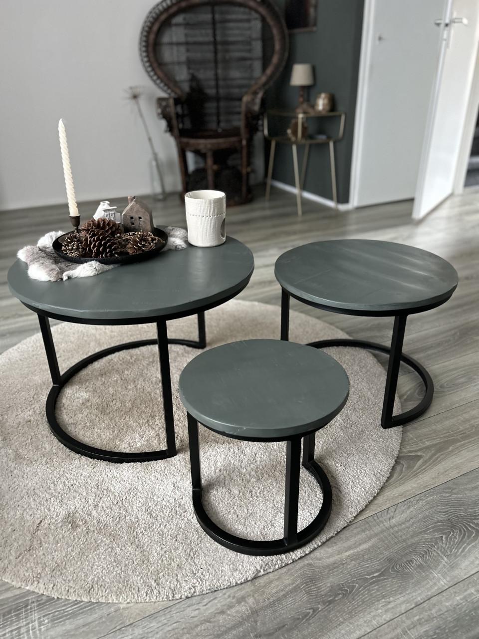 Set van 3 bijzettafeltjes