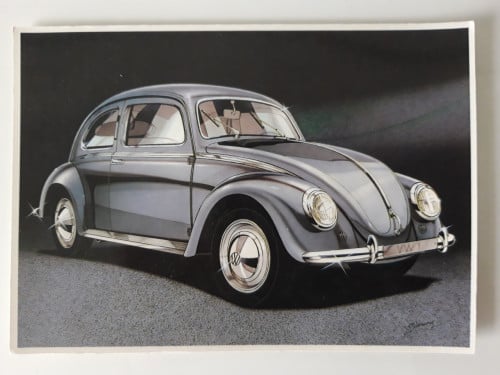 VW Kever met kleine ruitjes achter