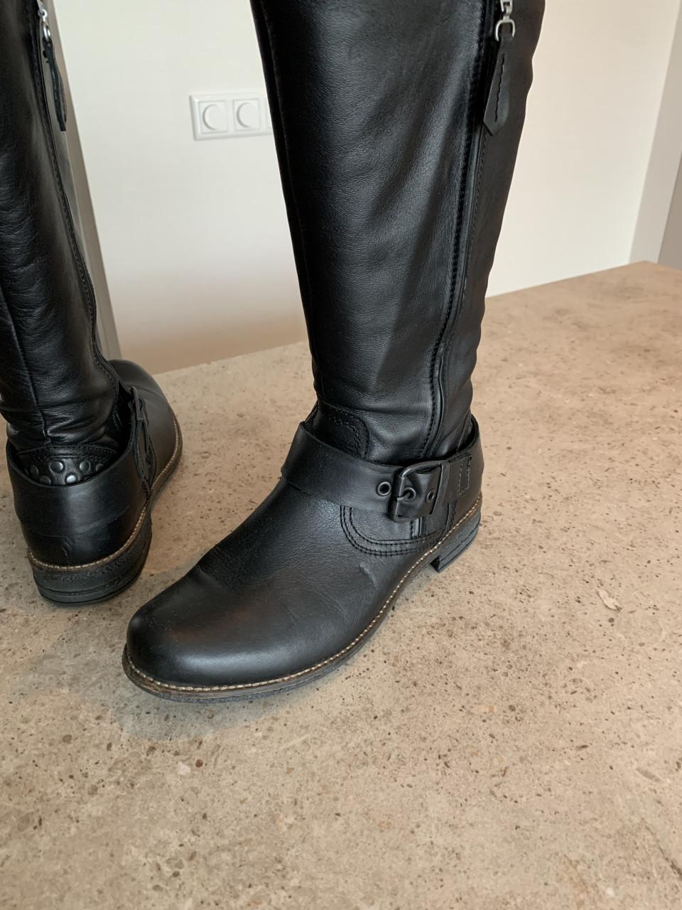 ✨Twee Paar Zo Goed Als Nieuwe Zwart Leren Dames Laarzen✨Footnotes-Ecco