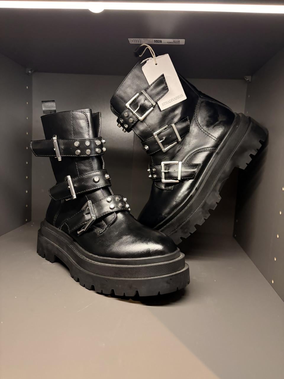Stradivarius  Boots Zwart – Maat 37 – Chunky