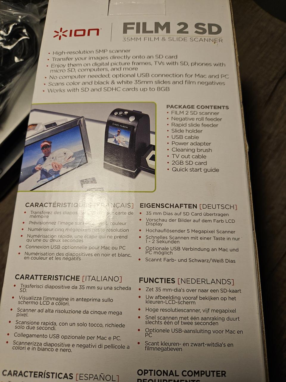 Nieuwe ION Film2SD 35 mm film en dia scanner met sd kaart...