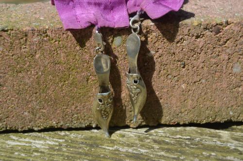 Schoen/slippervormige breipenhouders zilver. (2e geh.)