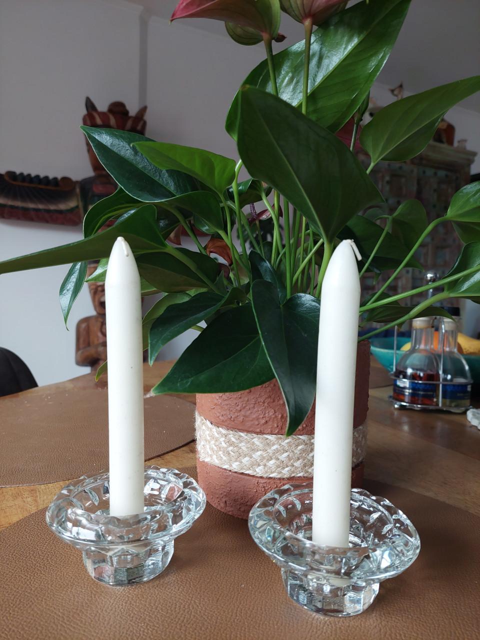 2 nieuwe Bolsius kaarsenstandaards & 2 kaarsen