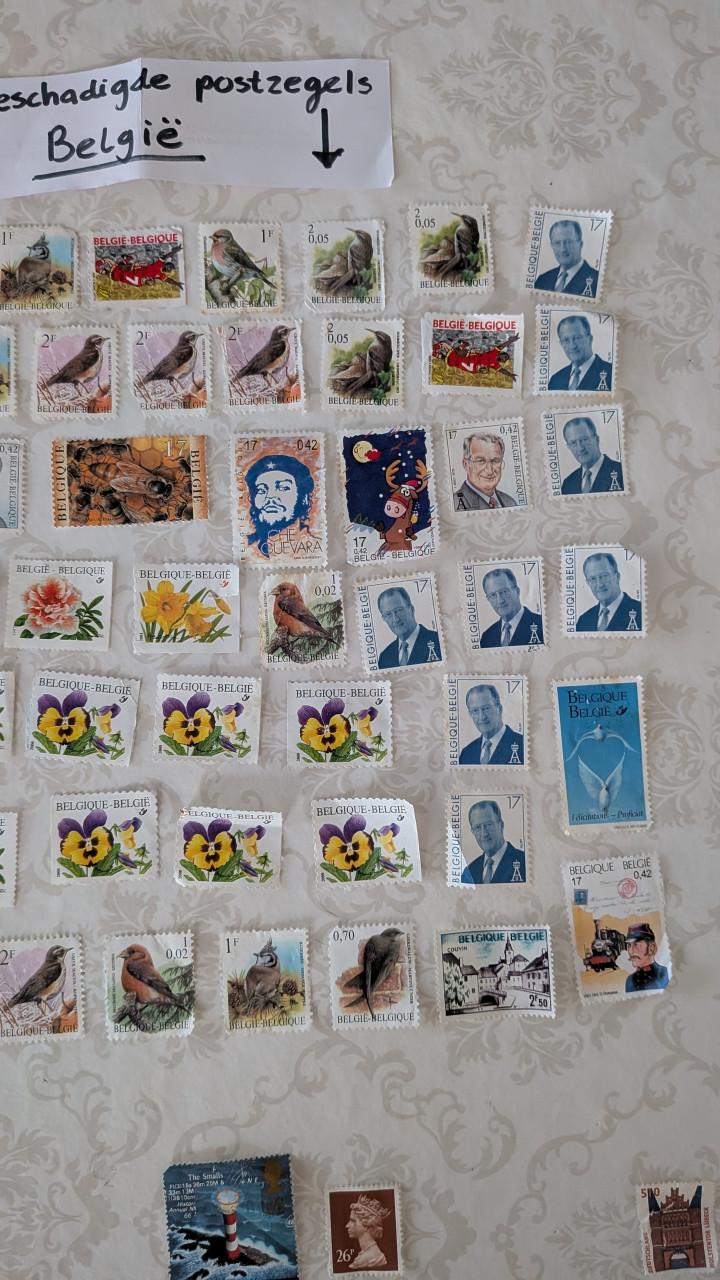 Partij postzegels België (vogels/bloemen), Luxemburg, FR, DE, UK In 1 koop