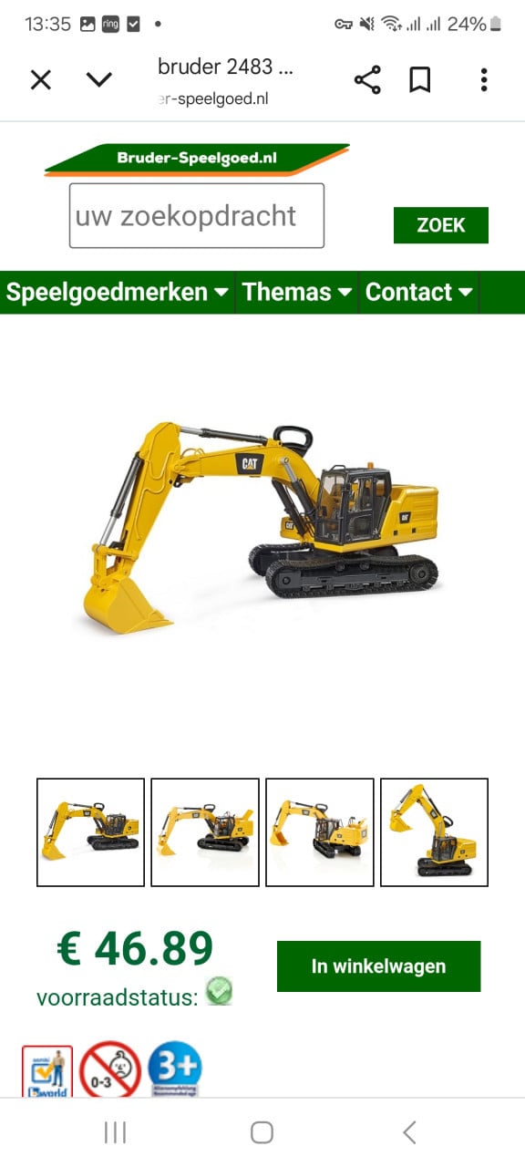Bruder shovel kraan en graafmachine