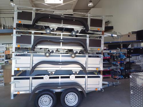 Nieuwe bakwagen in houten uitvoering 257x130cm 750kg actieprijs!