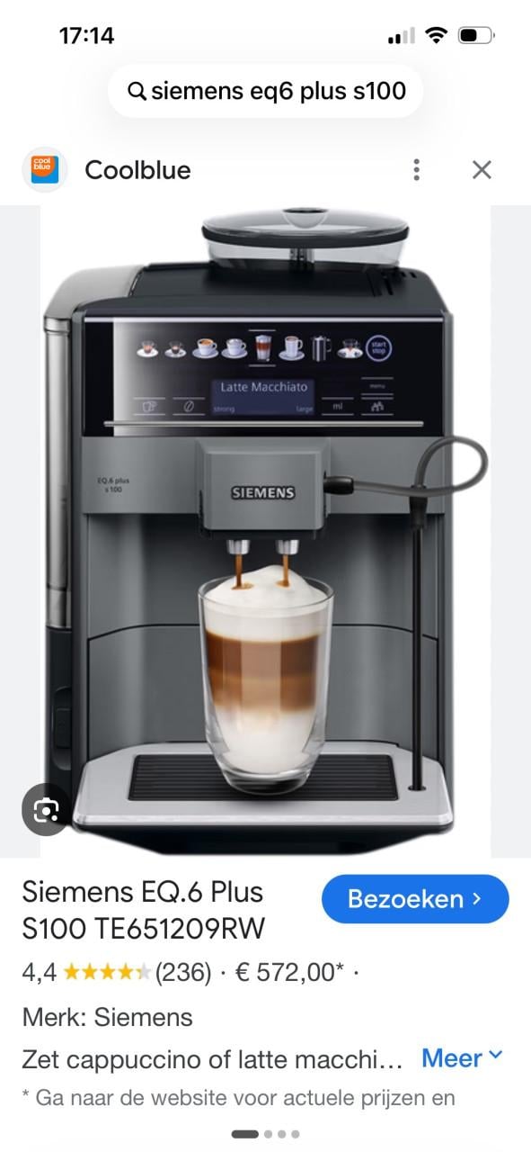 Siemens volautomatische espresso machine
