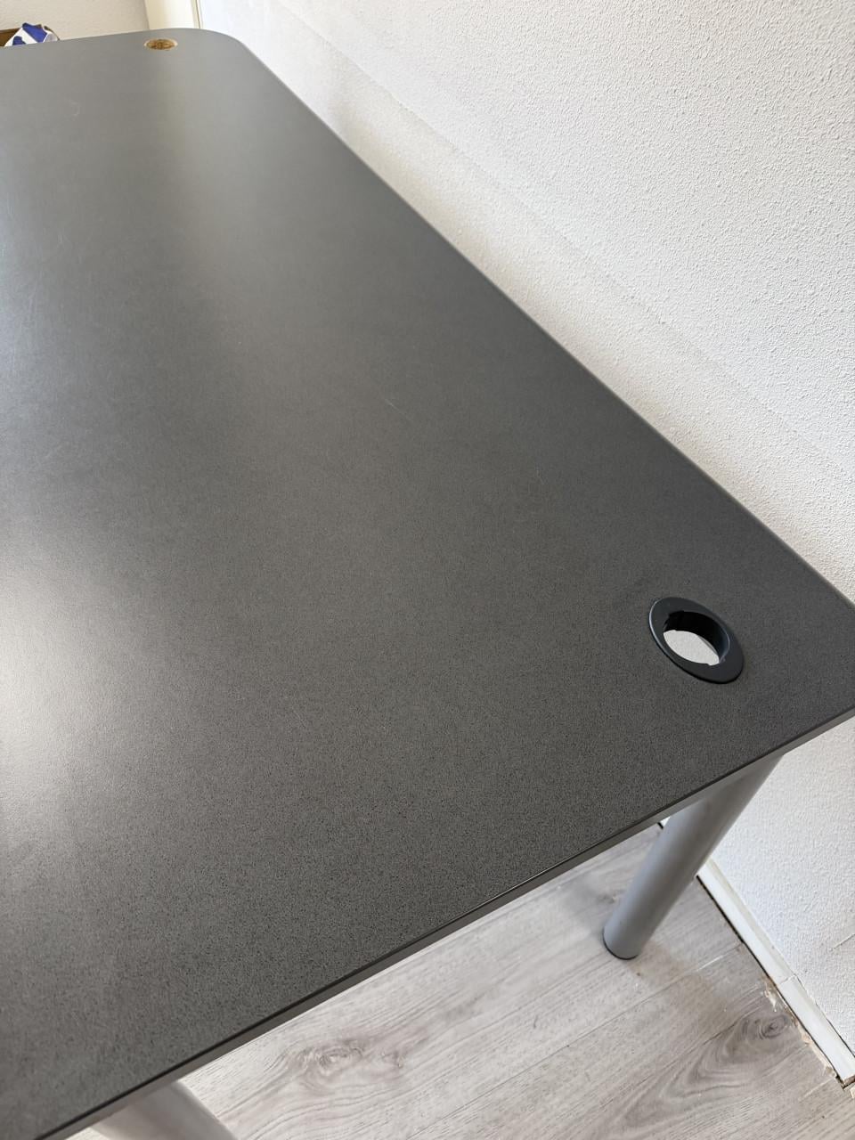 Hoekbureau Antraciet 186x120 cm Bureau met bocht 74cm hoog