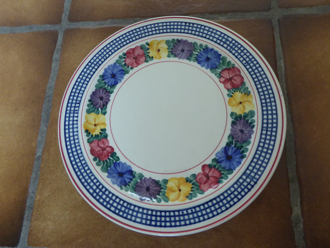 Antiek bord Goslar, Villeroy en Boch. Doorsnede 20 cm. Voorkant nog intact.