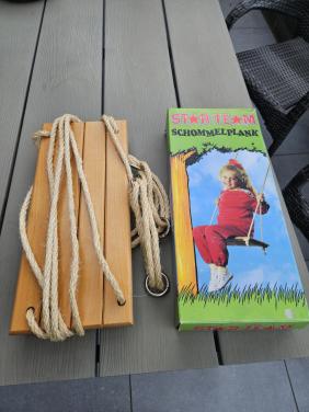 Houten vintage Star Team Schommelplank - Nieuw met doos