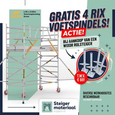 Wixor Rolsteiger 1.35 x 2.50 m + Gratis 4 x voetspindels