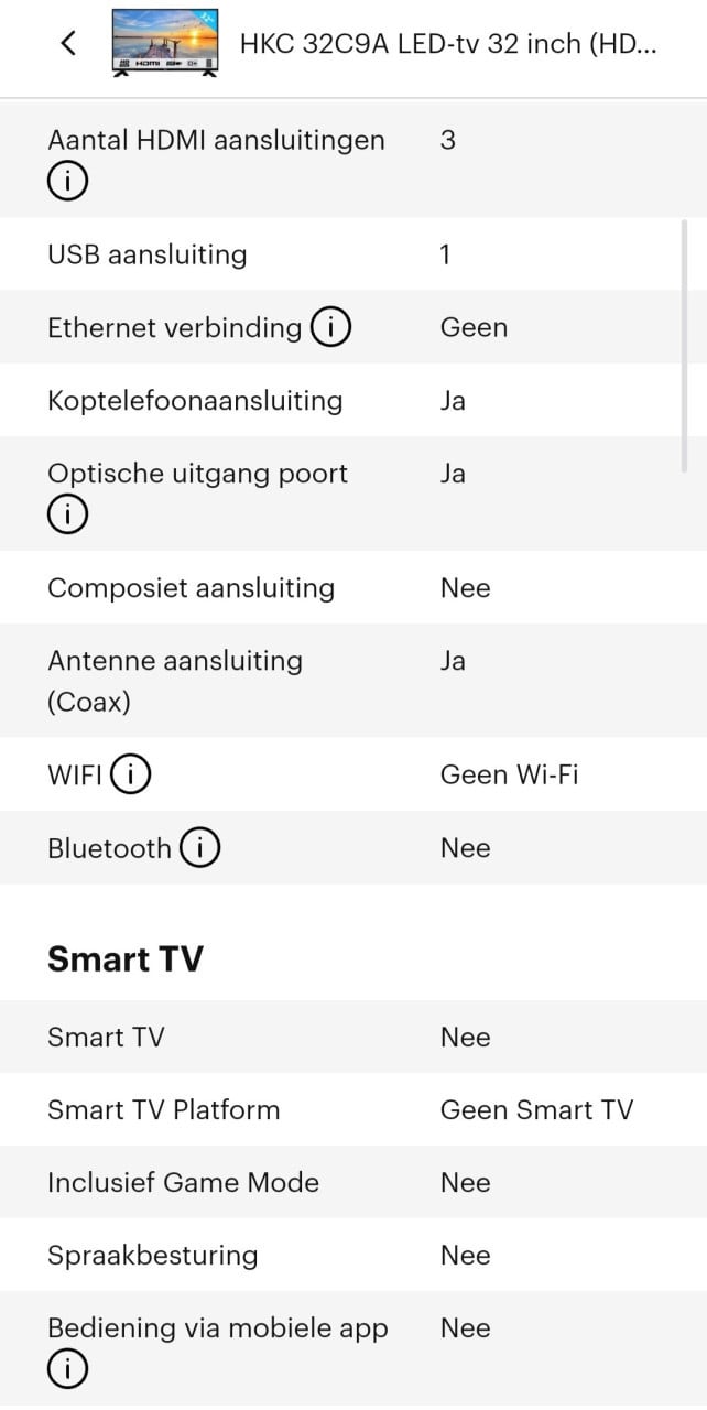 Super fijne HKC tv