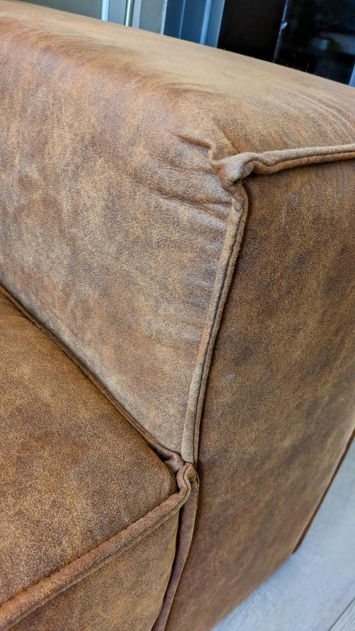 Hoekbank Monet in beige/cognac