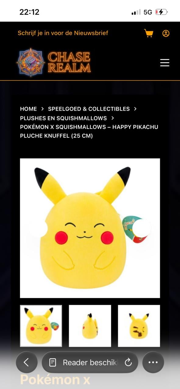 Pokémon x Squishmallows – Happy Pikachu Pluche Knuffel (25 cm)