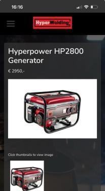 HyperPower HP2800 Generator. (NIEUW)