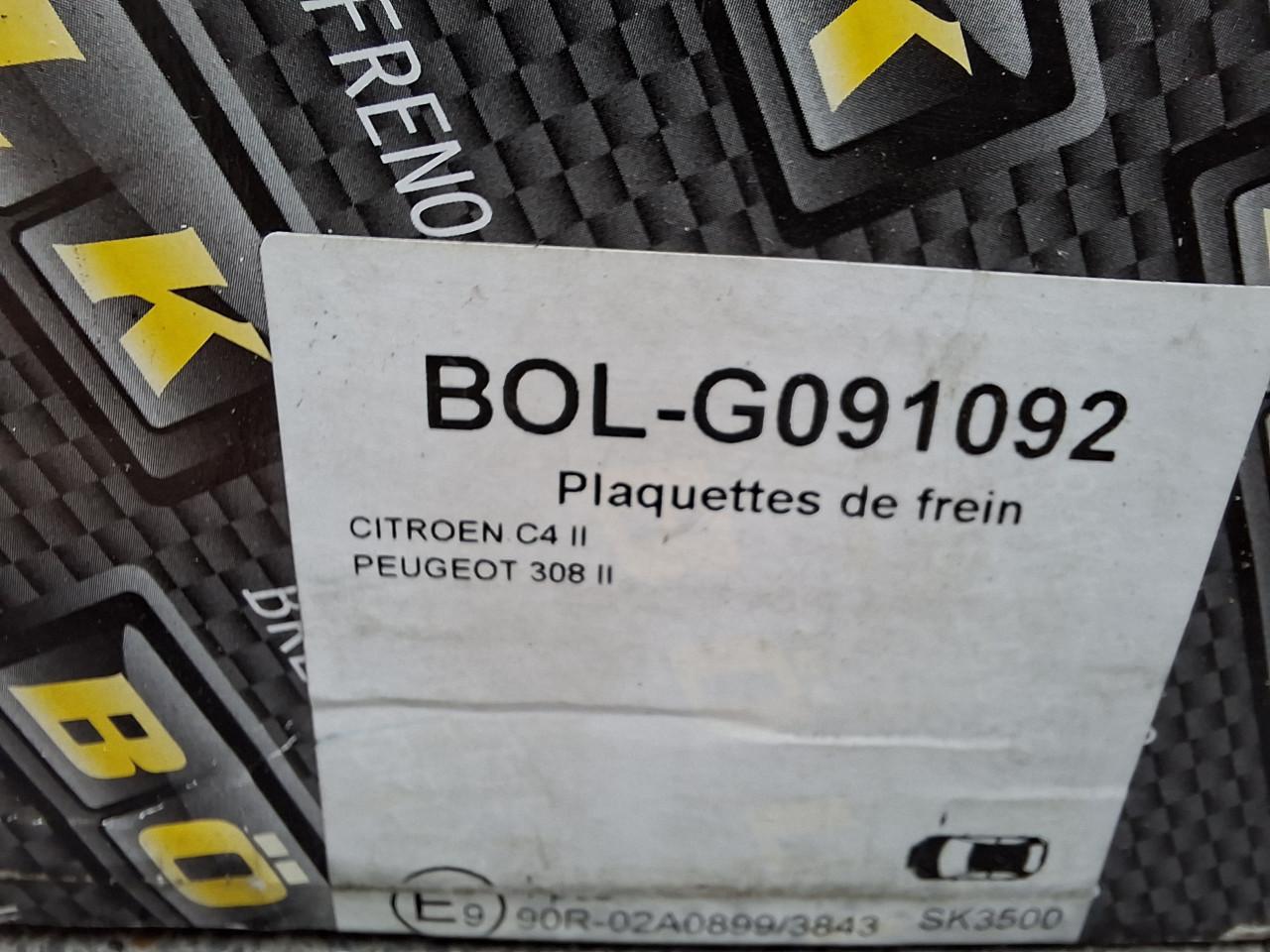 Remblokken Peugeot 308 / Citroën C4