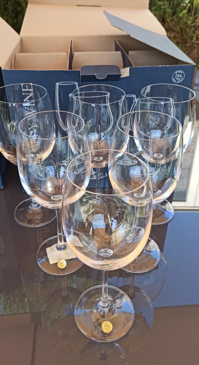 Happy Wine 2 * 6 glazen Bohemia Kristal (6 x rood + 6 x Bourgogne) - Nieuw