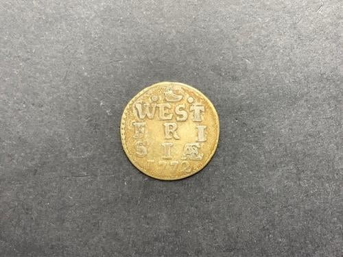 West-Friesland  , dubbele wapenstuiver 1772 , zilver.
