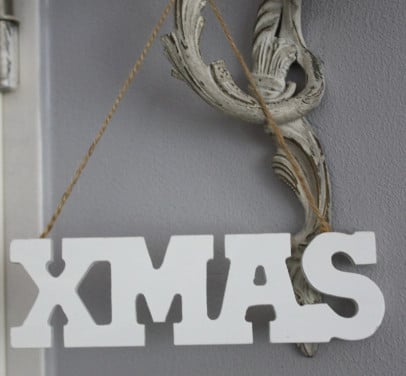 Houten kerstboom hanger wit xmas