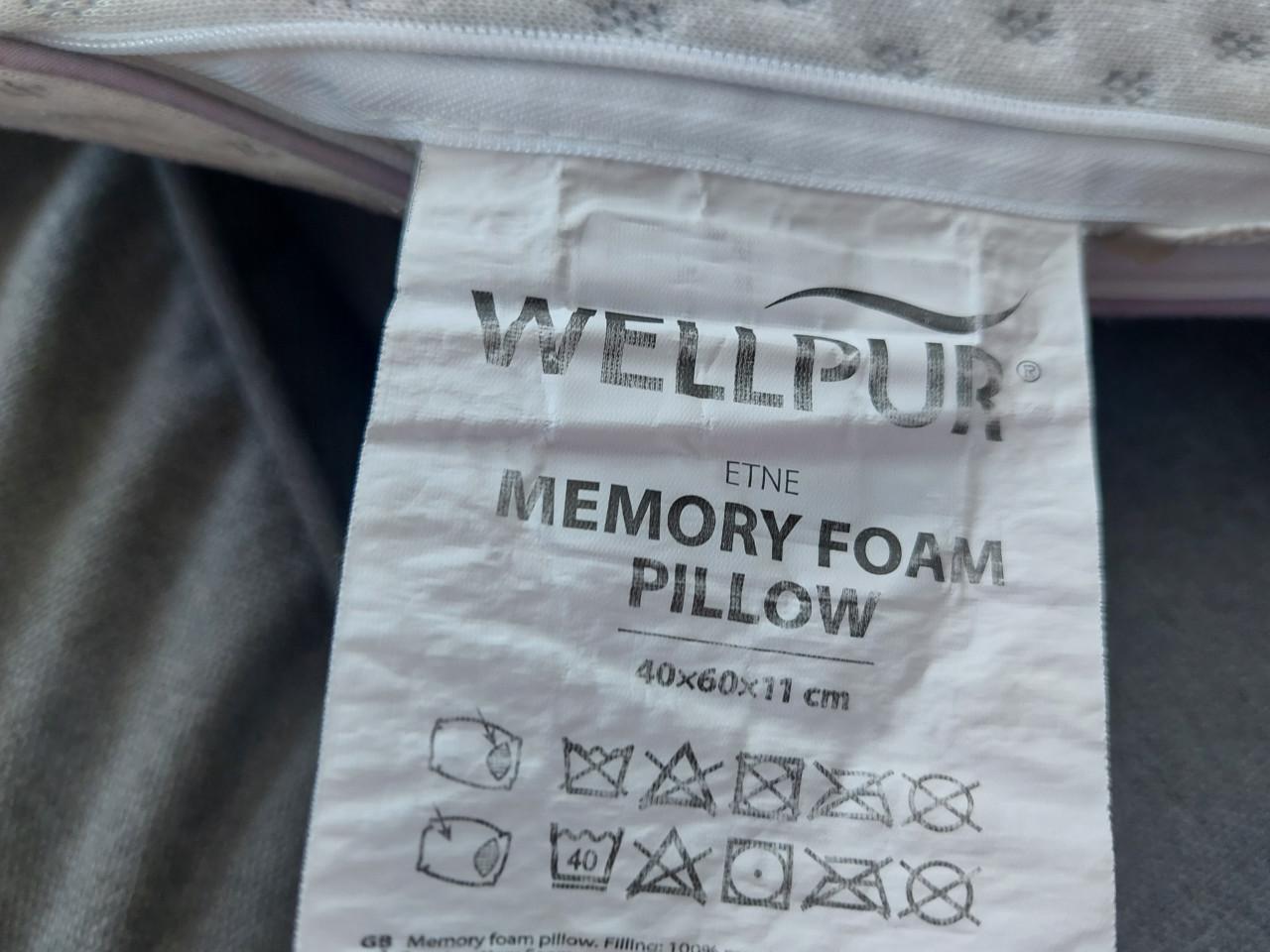 Als nieuwe Wellpur hoofdkussen afritsbaar