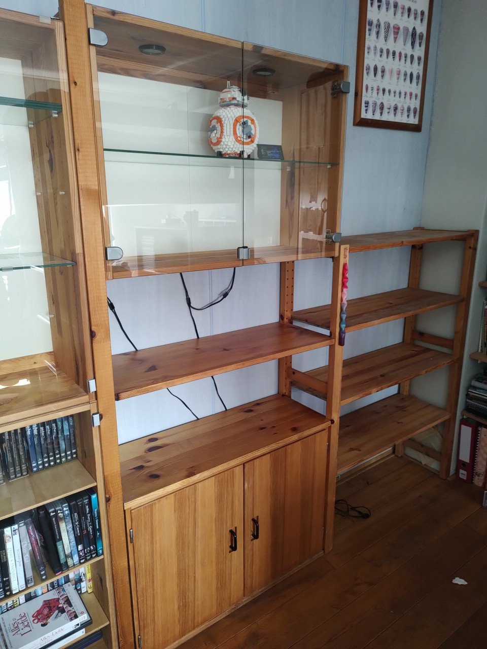 Vitrinekast/boekenkast. Ivar Ikea.