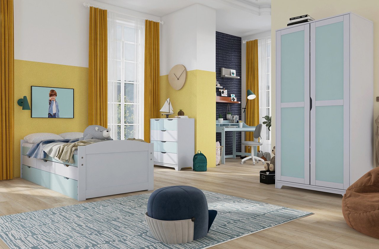 Eenpersoons bed 90 x 200 cm voor logeerkamer of kinderkamer