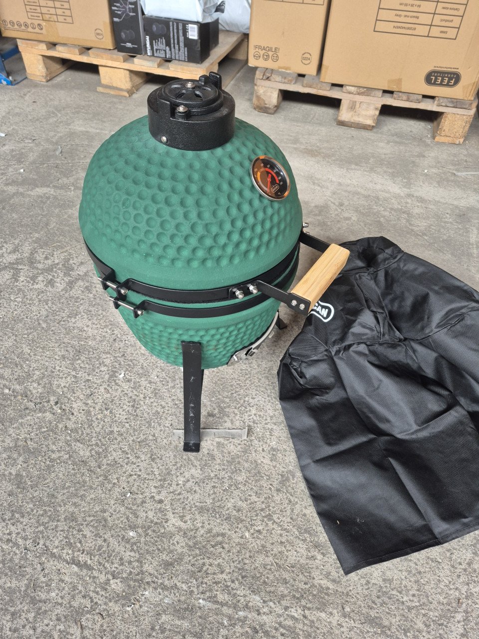 13 inch bbq groen of zwart  incl hoes