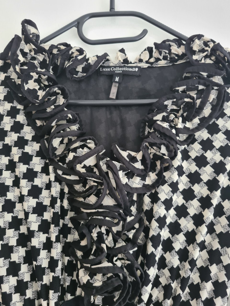 Nieuw! Pied de poule zwart-wit tuniek Luxe Collection Paris  Maat M