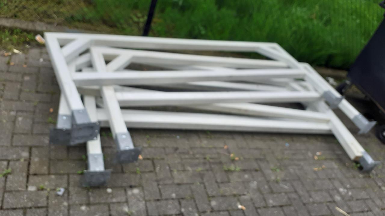 5 x Houten Hekwerk 220cm lang ca. x 80cm hoog = 11 meter totaal