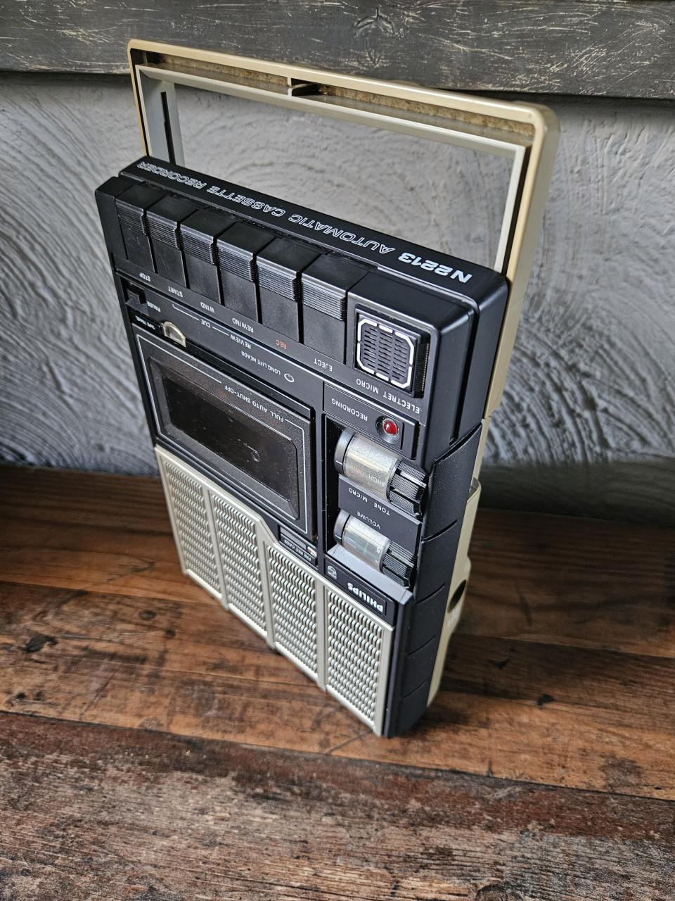Vintage werkend Philips N2213 Automatische Cassetterecorder
