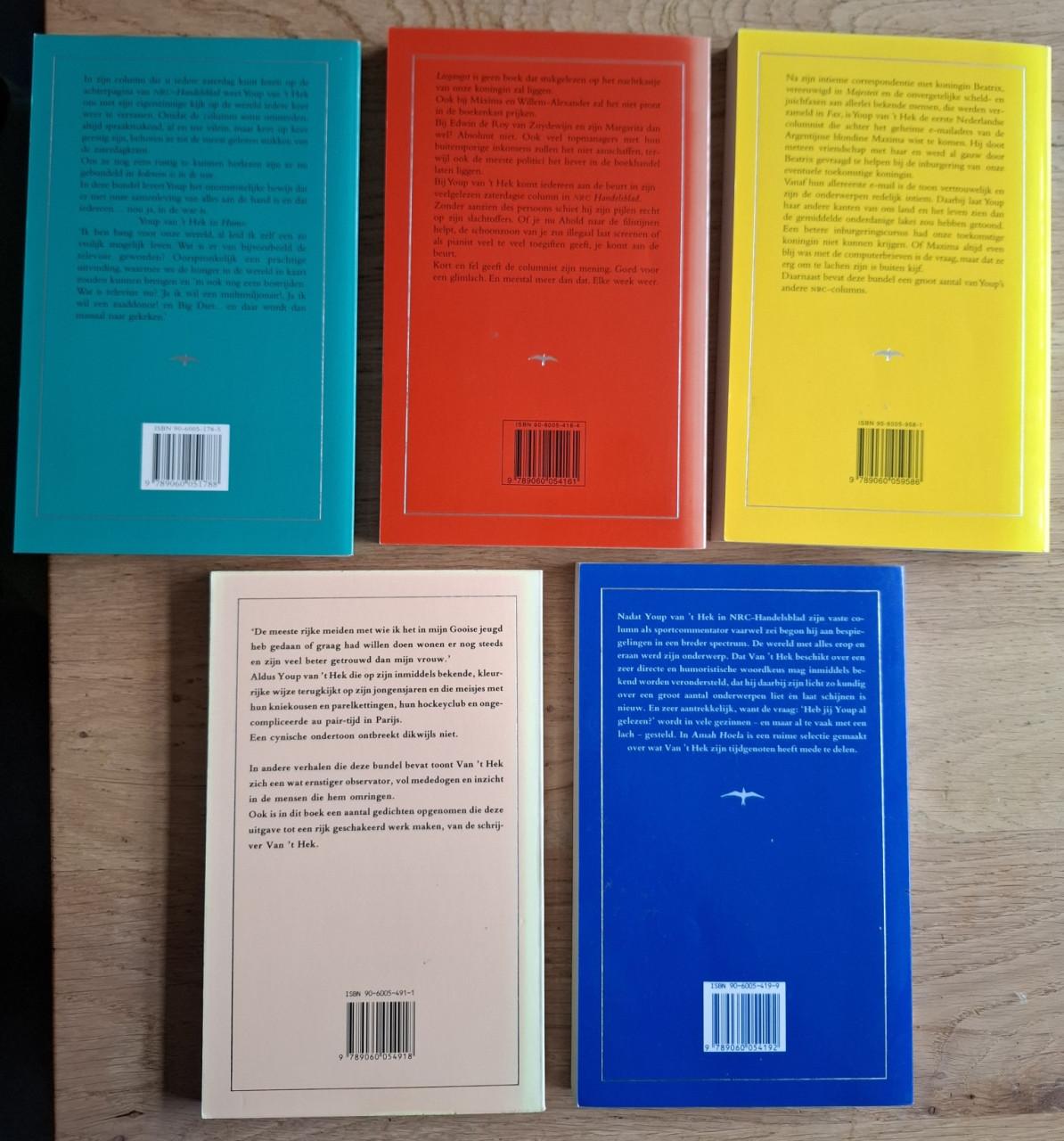 Vijf boekjes, verzameling columns, van Youp van ‘t Hek