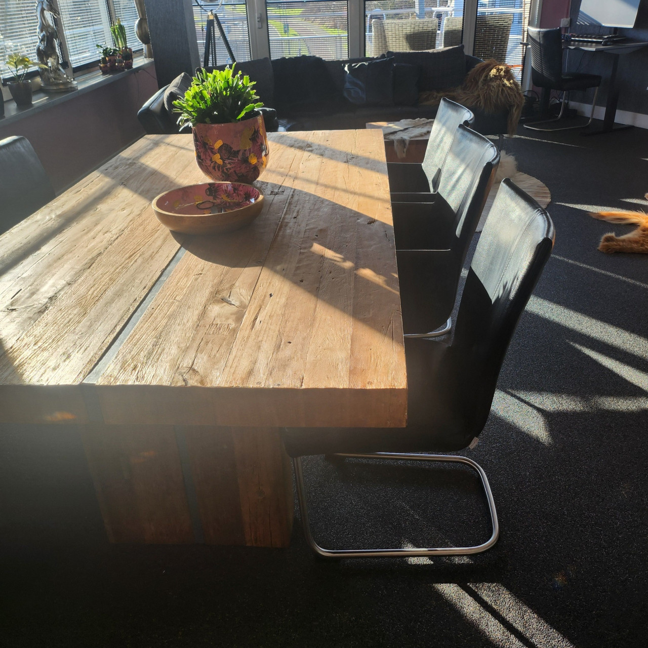 Bert Plantagie design zwart lederen stoelen