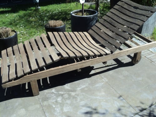 Heerlijk TEAK HOUTEN ligbed ROYAL ARROUW verstelbaar