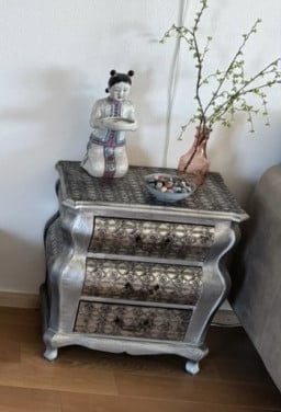 Zilverkleurig ladekastje