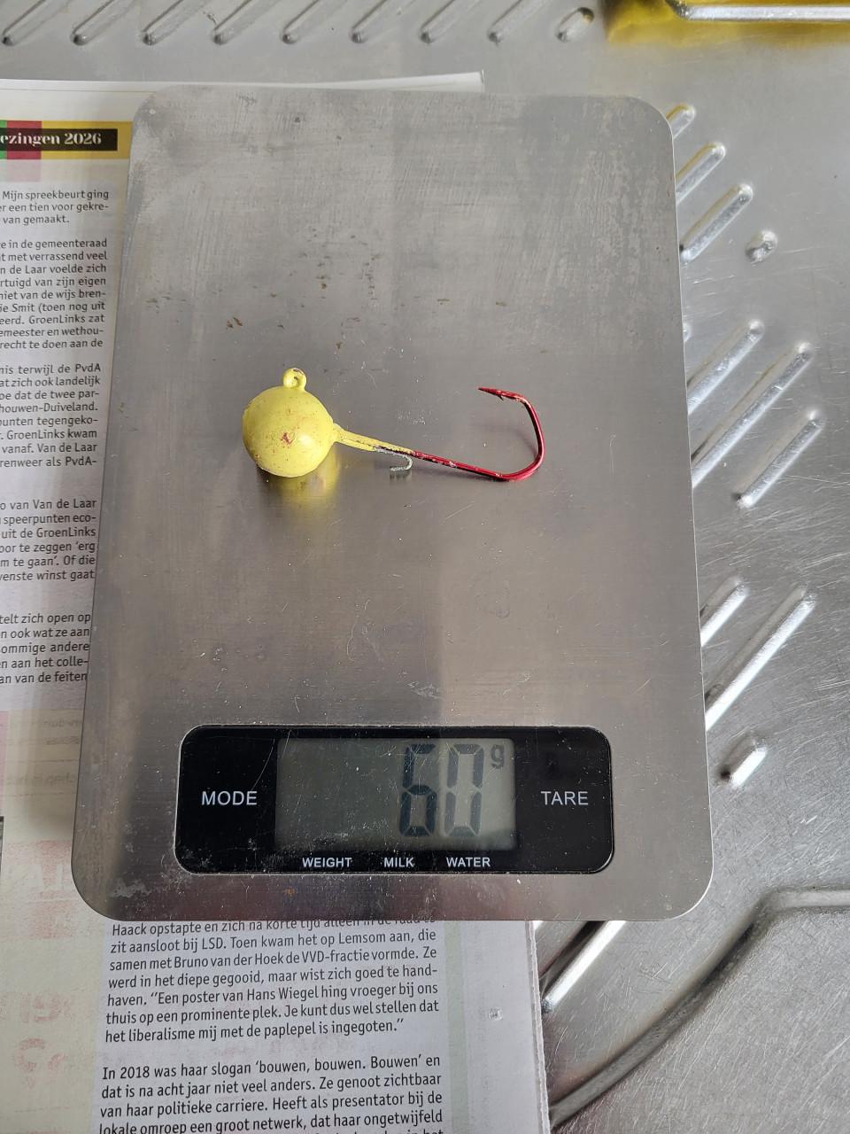 Jigkoppen en doosje dreggen