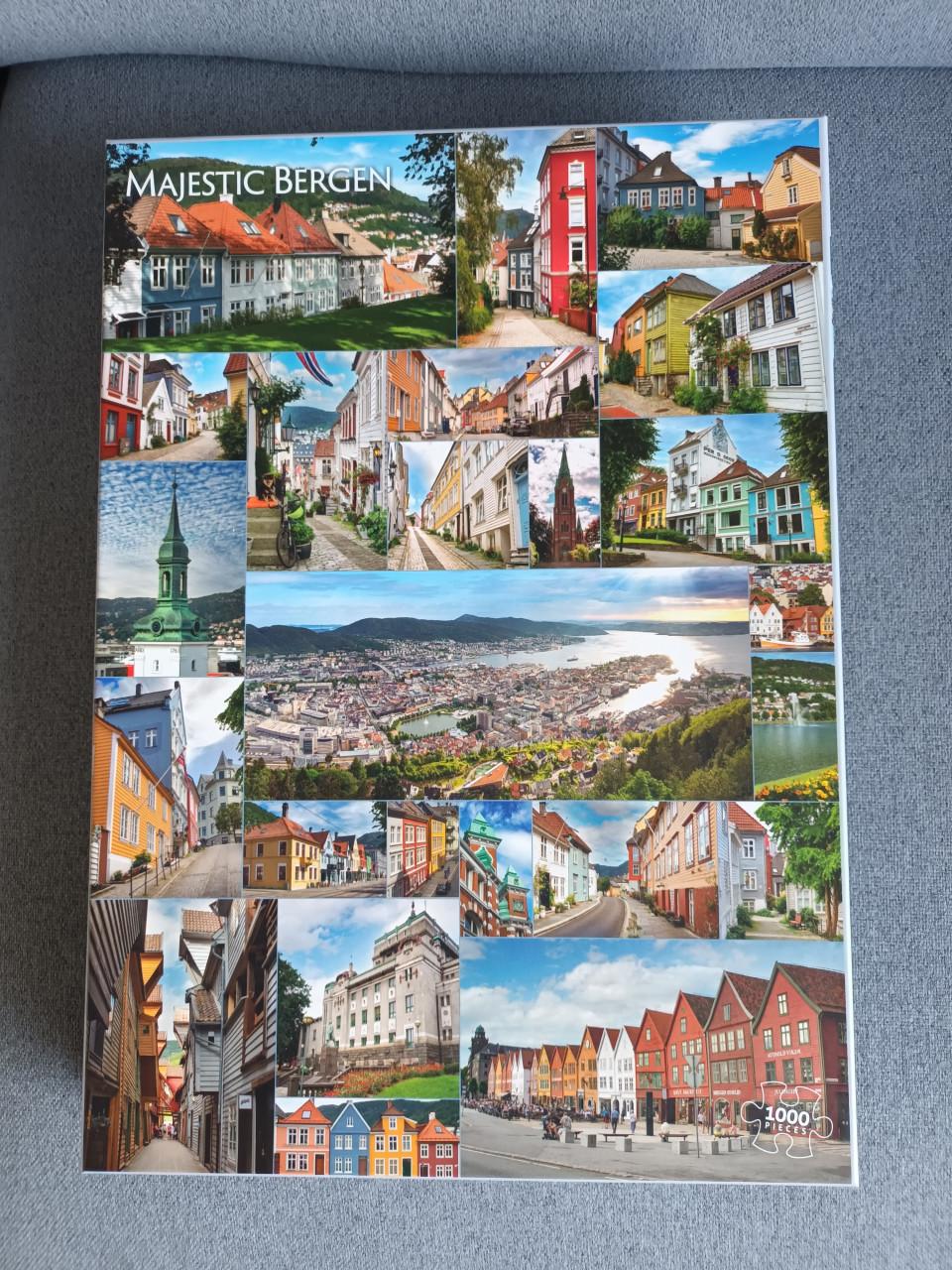 Puzzel van de plaats Bergen in Noorwegen, 1.000 stukjes