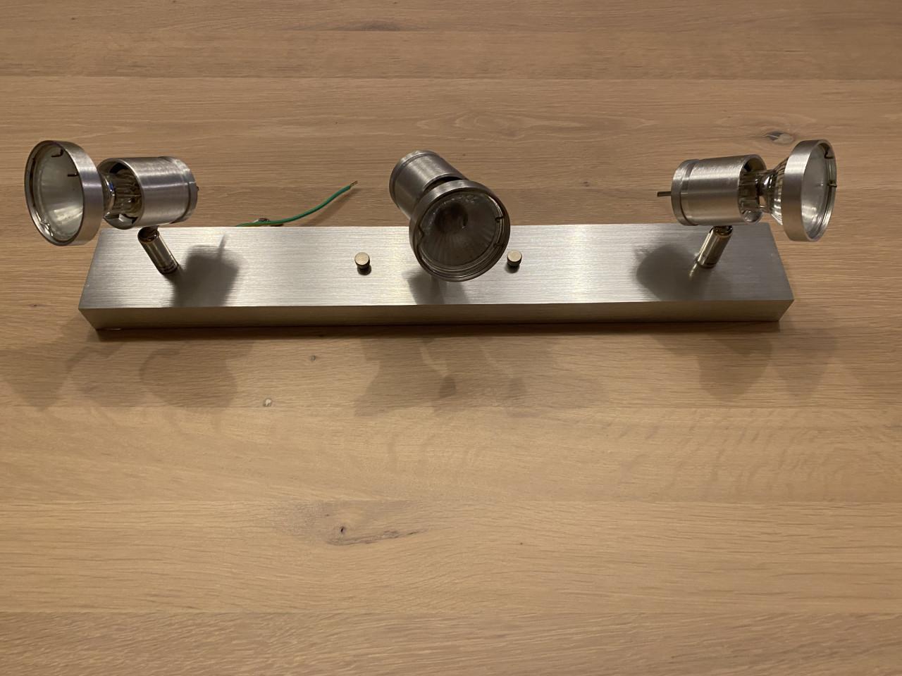 Blok van 3 richtbare spot in aluminium