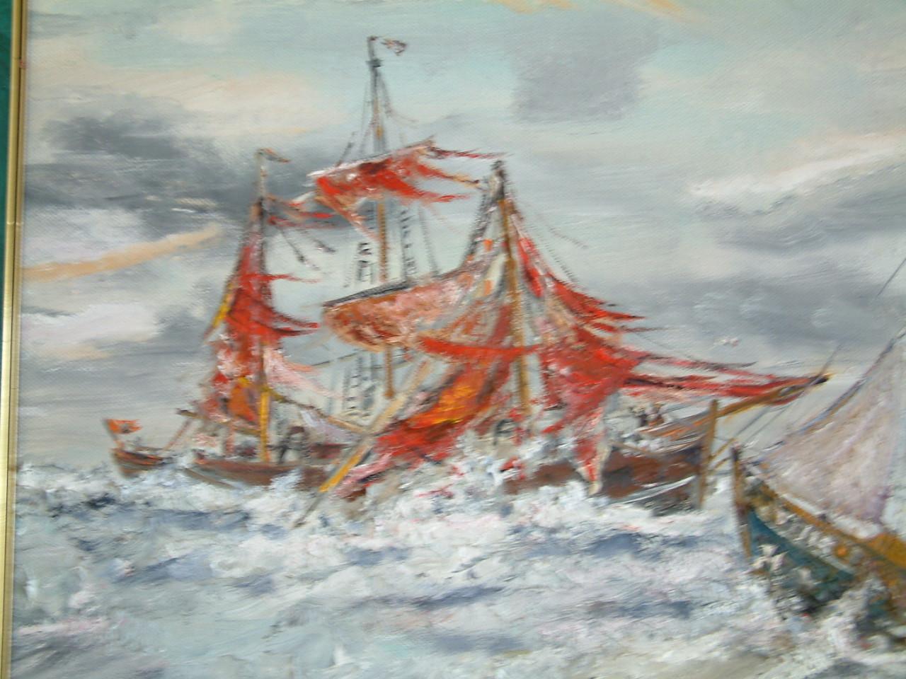 Sterk staaltje zeemans  kunst redders in storm   Jac Caljouw  Arnemuiden