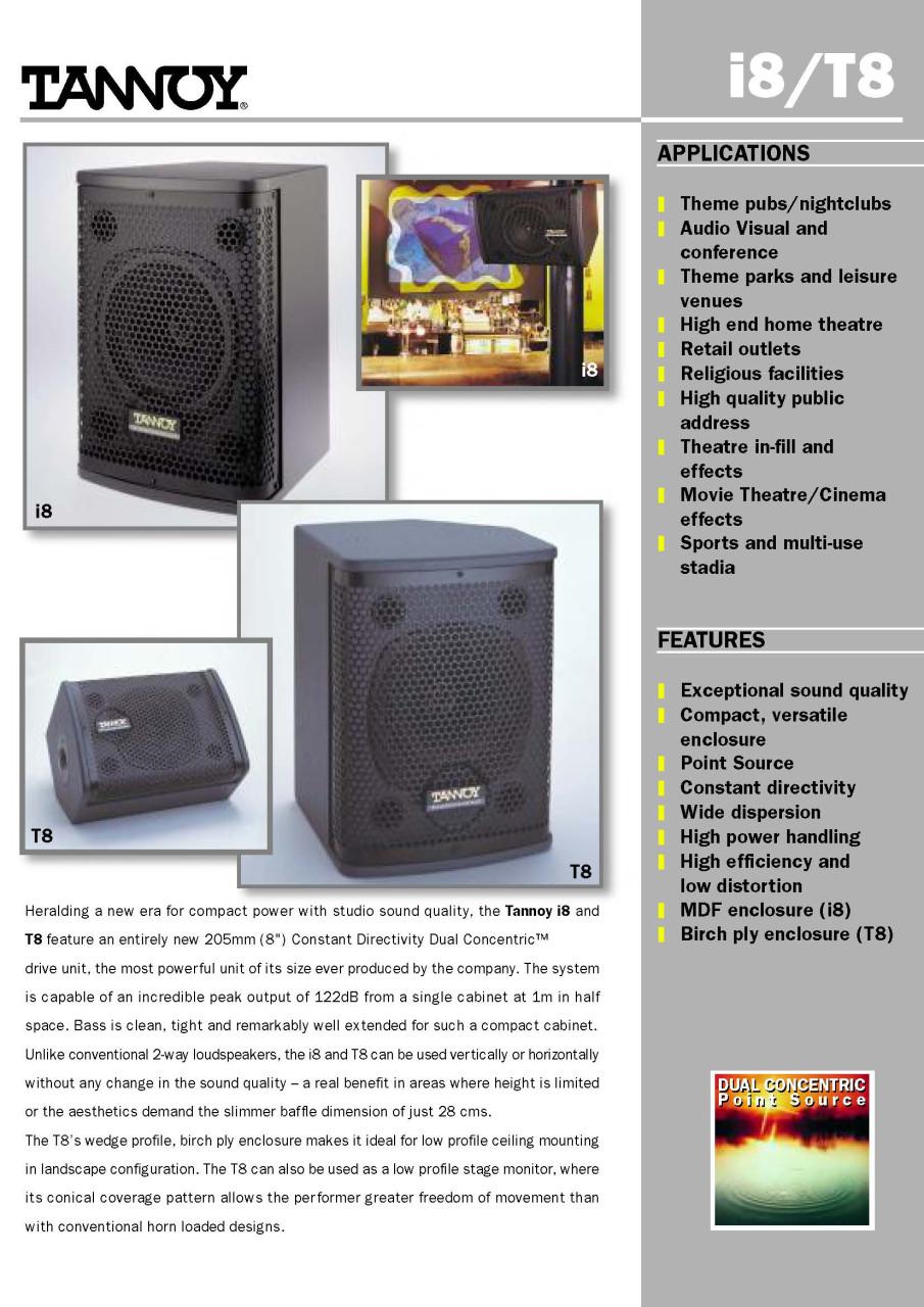 4x Tannoy i8 Dual Concentric Speakers (Wit)