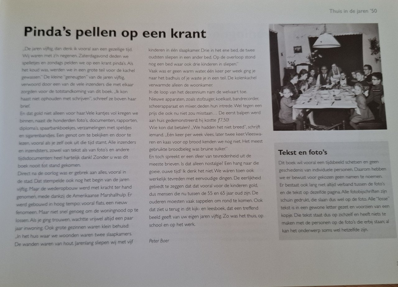Thuis in de jaren vijftig, door P. Boer
