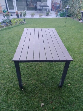 Tuintafel 90x150x74cm, aluminium/composiet