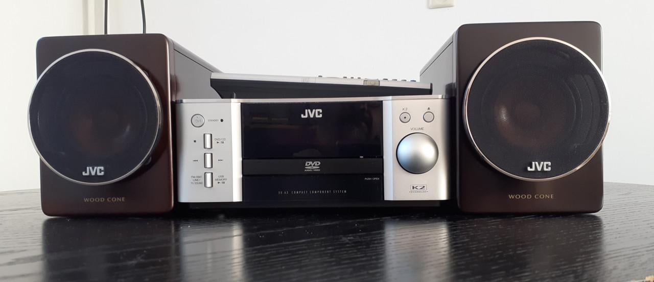 JVC EX-A3 mini HIFi met wood cone speakers