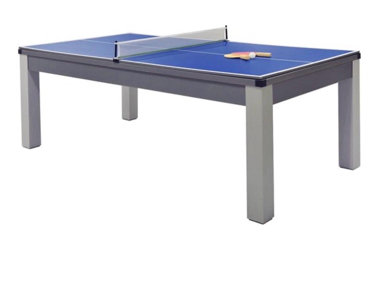 Pooltafel, tennistafel en eettafel