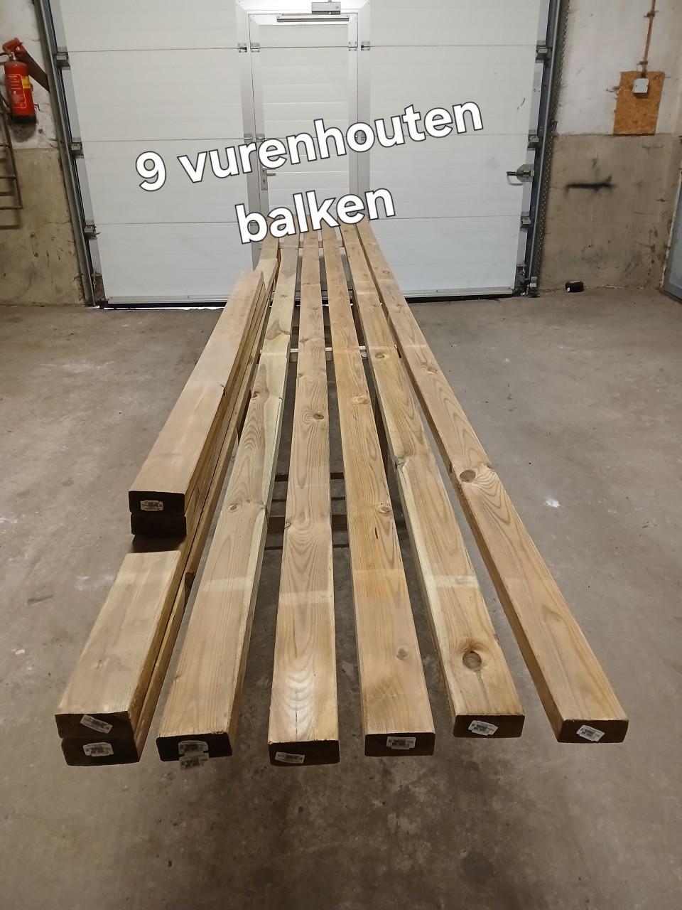 36,90 Meter aan nieuwe houten balken/regel/ribben.