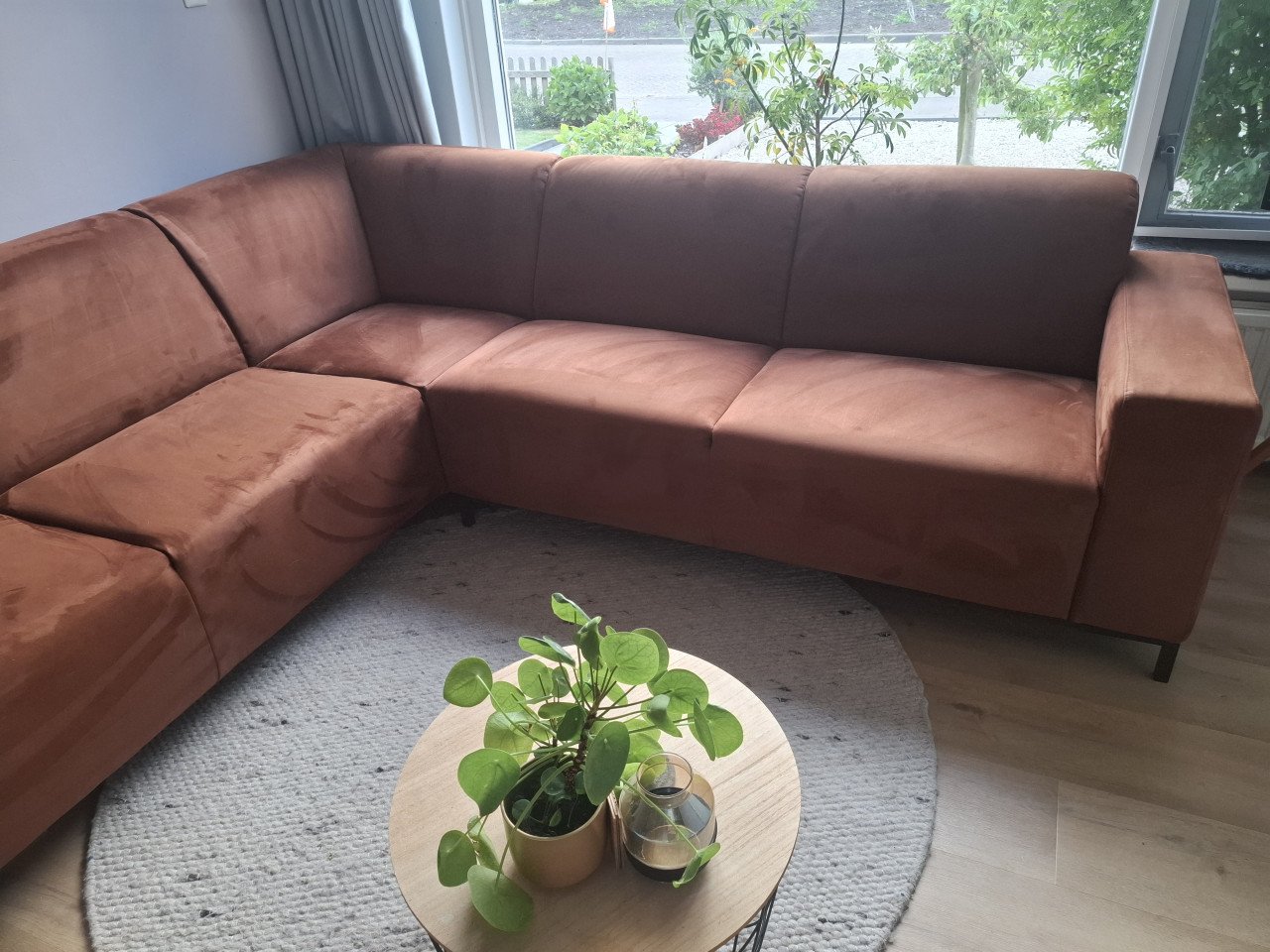 Hoekbank bruin/cognac