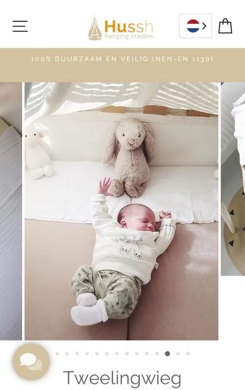 Hush craddles tweelingwieg inclusief standaard