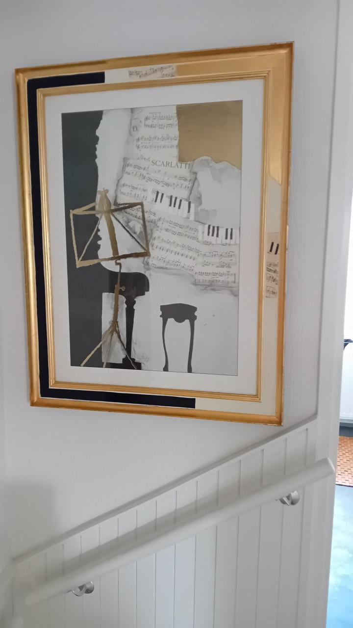 Schitterend Piano Schilderij met glasplaat!
