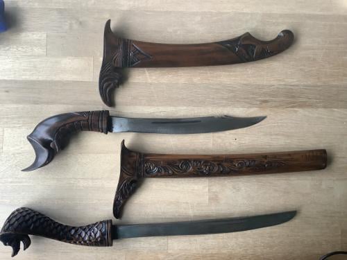 Mooie houtsnijwerk messen