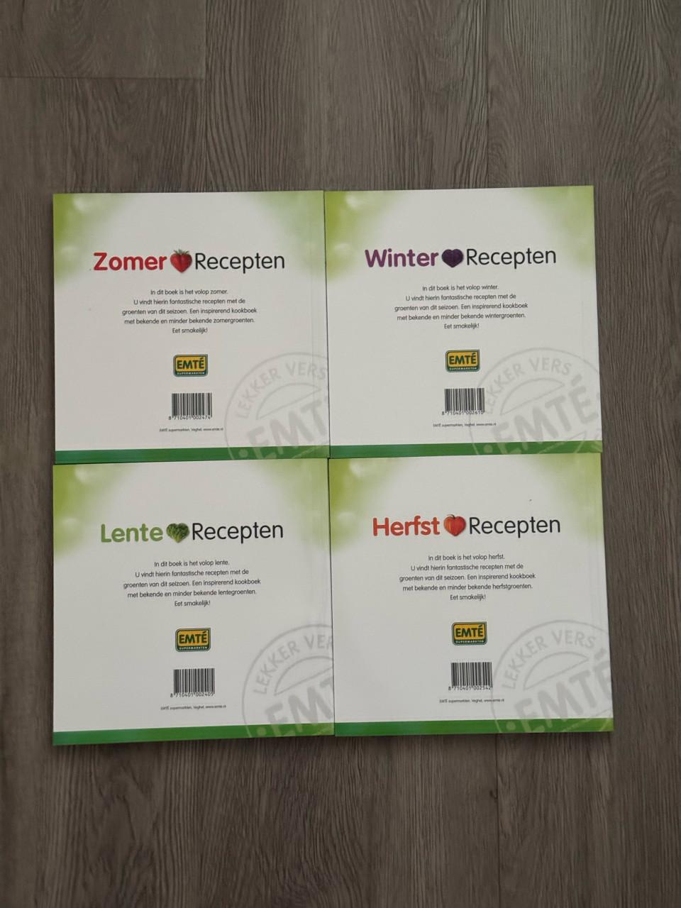 Set van 4 receptenboeken Emté - Alle Seizoenen - Nieuwstaat